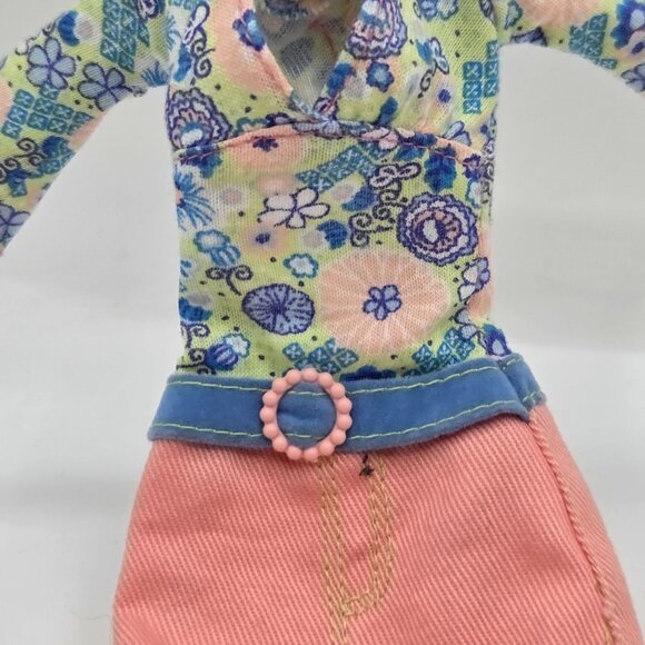 Barbie Doll Vintage Floral Top Pink Skirt Dress Outfit Genuine B Label - Picture 2 of 6
